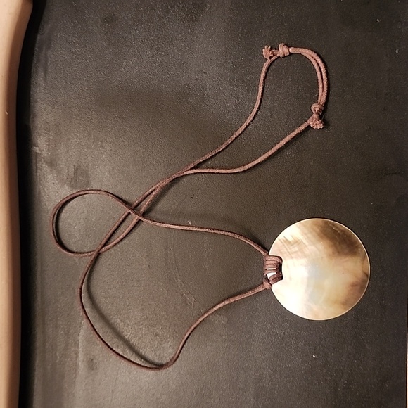 Jewelry | Brown Mother Of Pearl Shell Cord Necklace | Poshmark